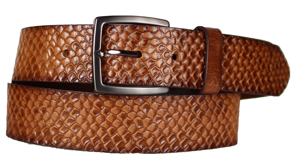 Alberto Grant Leather Belt Tan - Alberto Belts USA