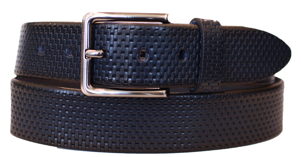 Alberto Leon Leather Belt Navy - Alberto Belts USA