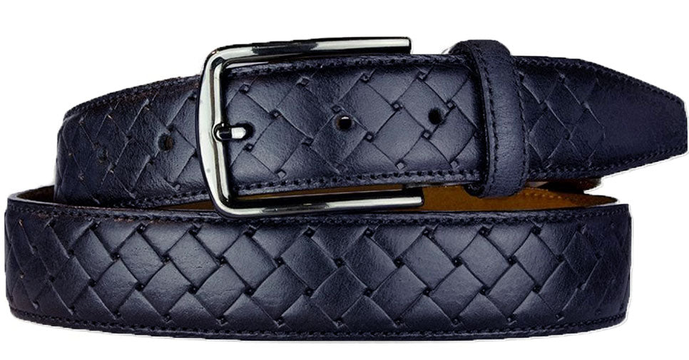 Alberto Tristan Leather Belt Navy - Alberto Belts USA