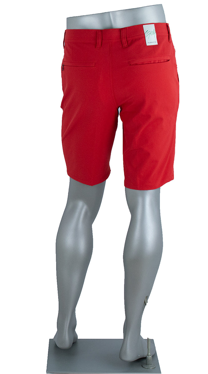 Alberto Earnie Golf 3x Dry Shorts Red Back View