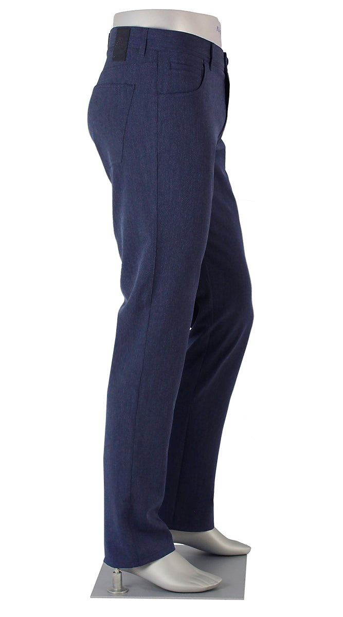 Alberto Pipe Ceramica Heather Blue Pants Side View