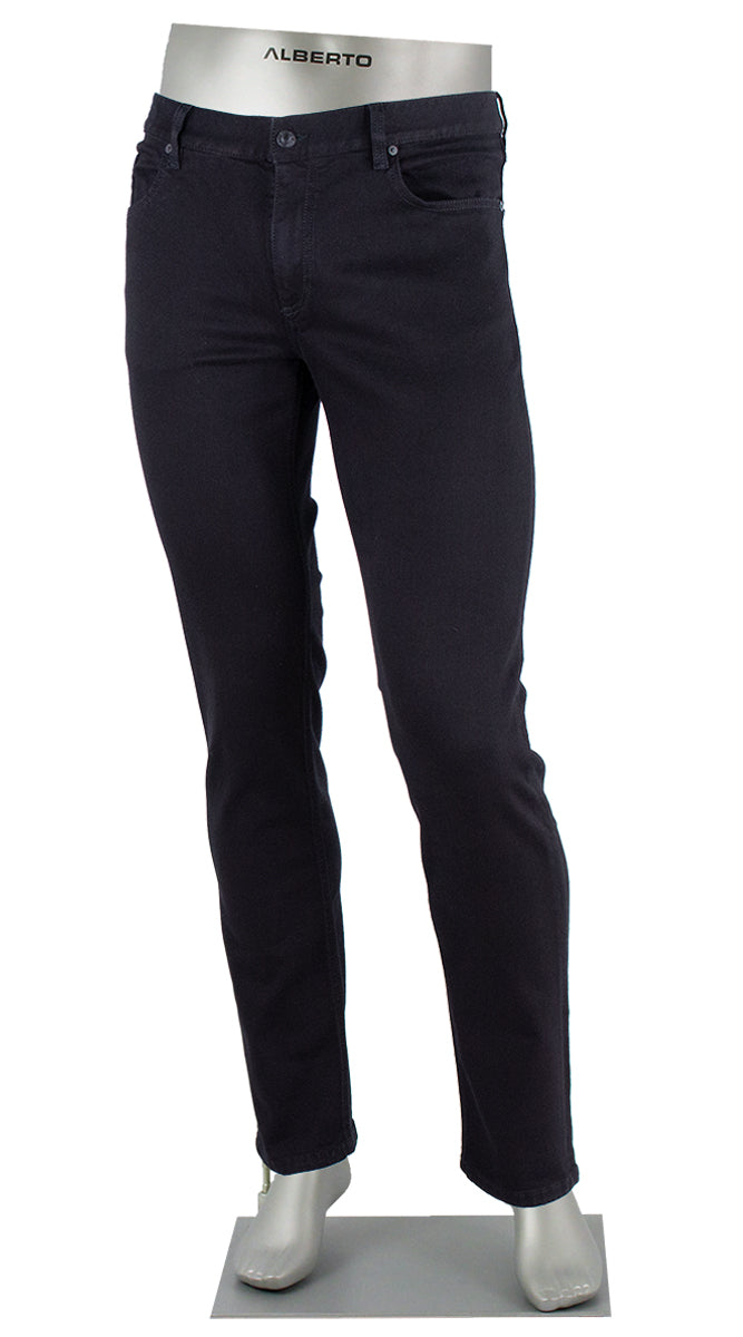 Alberto Pipe Denim Dual Fx Black - Alberto Pants USA