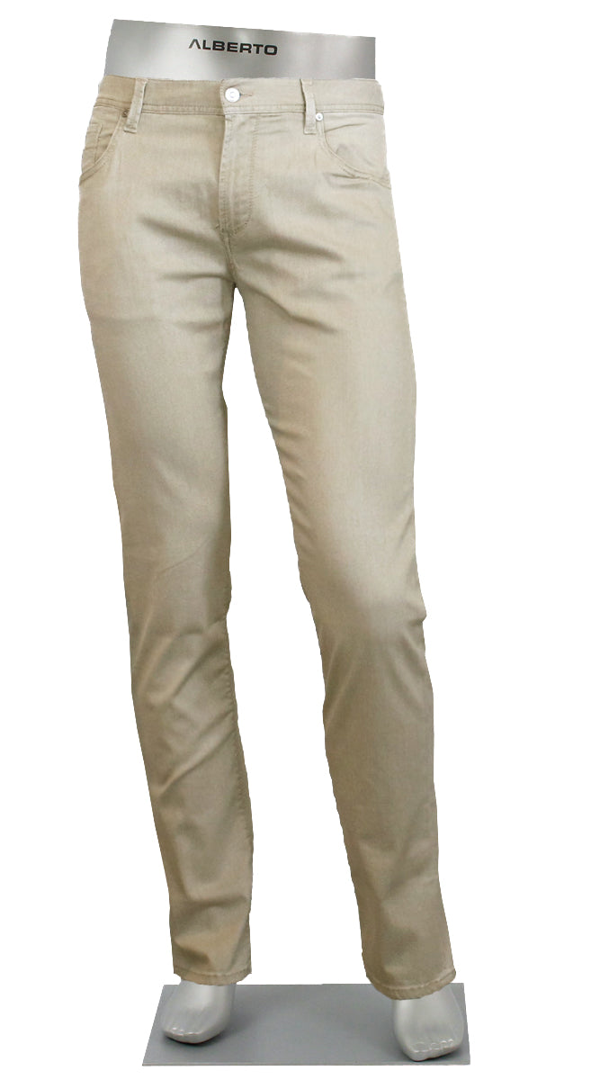 Alberto Pipe Tencel Light Weight Tan - Alberto Pants USA