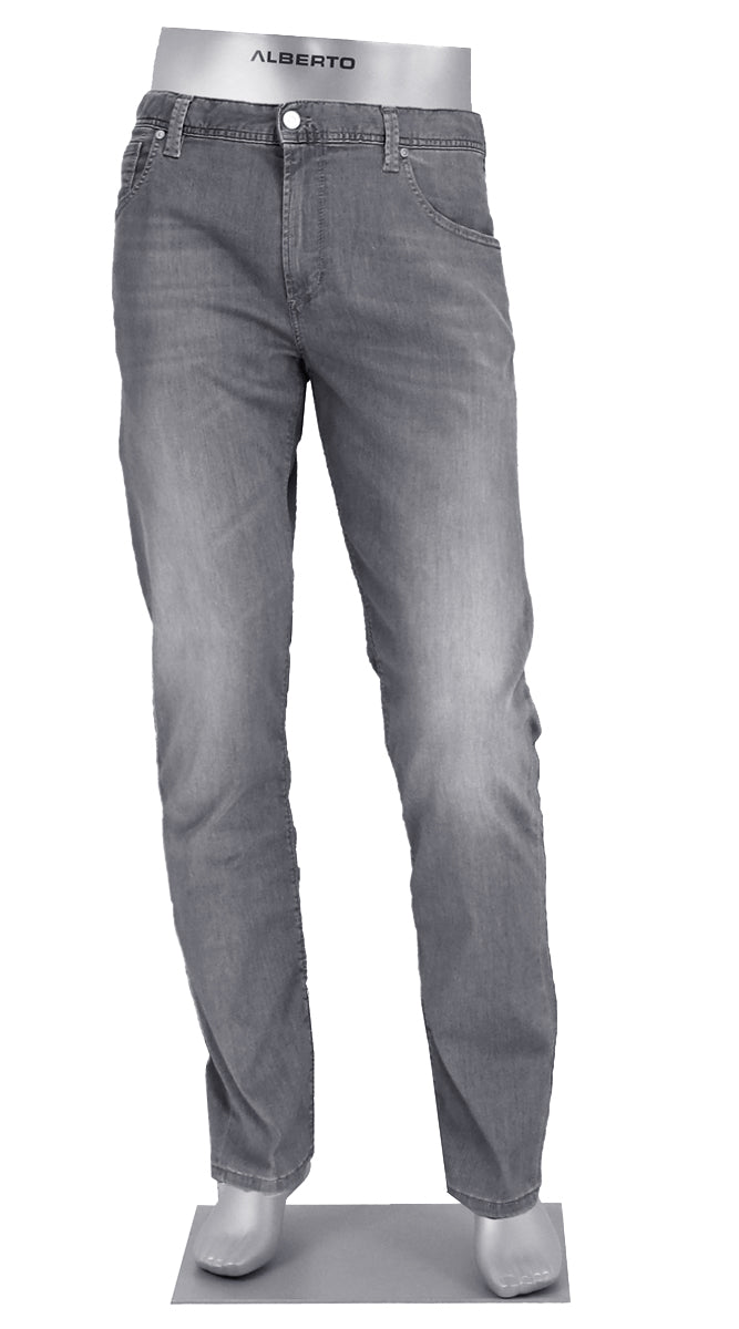 Alberto Pipe Tencel Light Weight Grey - Alberto Pants USA 