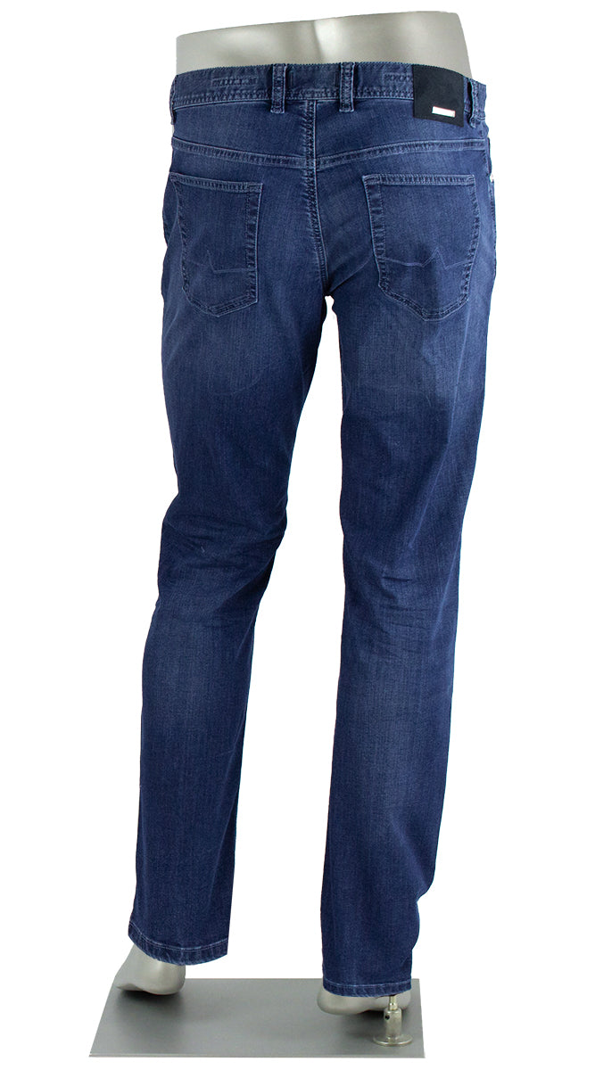 Alberto Pipe Coolmax® Business Jean Blue Back View 